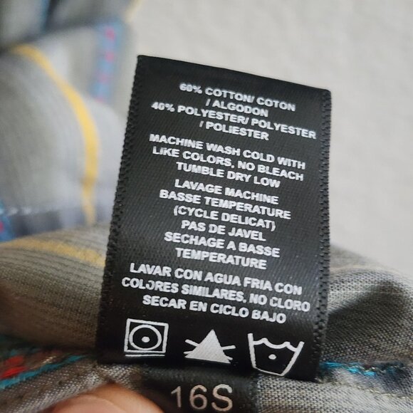 Kuhl Shirt Mens Medium Gray Blue Yellow Striped Short Sleeve Button Up Outdoor - Picture 9 of 13